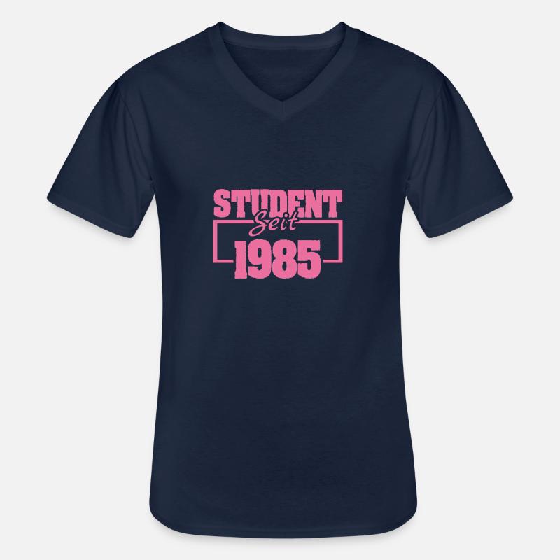 1985 - Männer-T-Shirt mit V-Ausschnitt - Navy