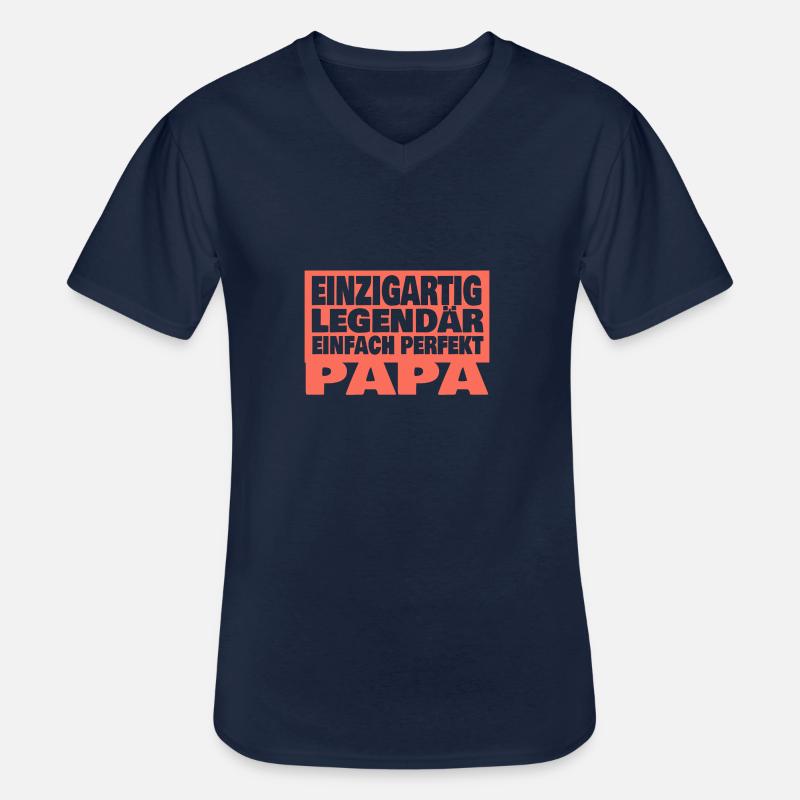 papa - Männer-T-Shirt mit V-Ausschnitt - Navy