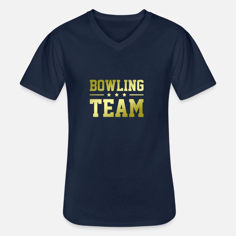 Bowling Team - Männer-T-Shirt mit V-Ausschnitt - Navy