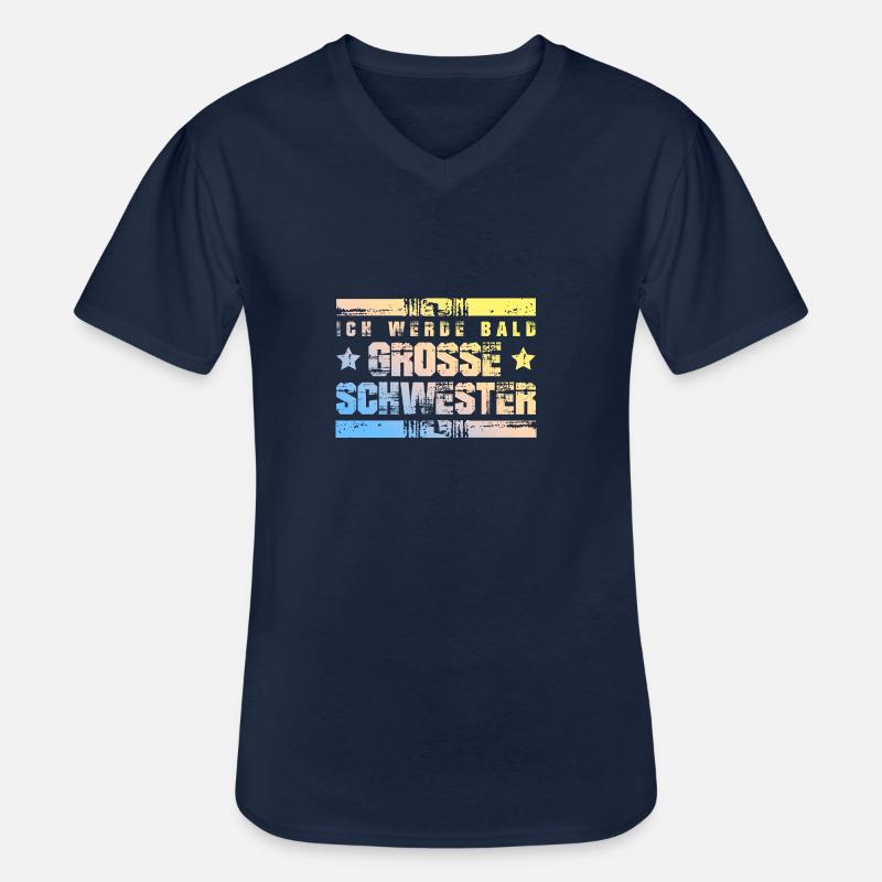 Ich werde Bald Schwester - Männer-T-Shirt mit V-Ausschnitt - Navy