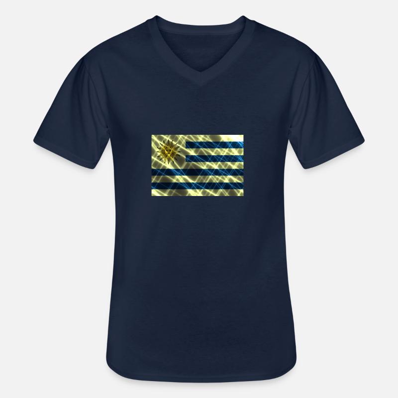 Uruguay - Männer-T-Shirt mit V-Ausschnitt - Navy