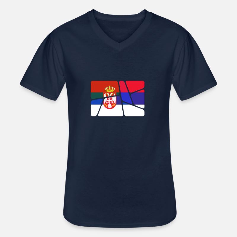 Serbien Serbien - Männer-T-Shirt mit V-Ausschnitt - Navy