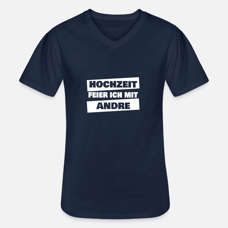 Andre - Männer-T-Shirt mit V-Ausschnitt - Navy