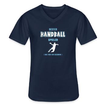 Bester Handball Spieler Handballer Geschenk - Männer-T-Shirt mit V-Ausschnitt - Navy - Vorne - AI Model Male 178 dark (178cm)
