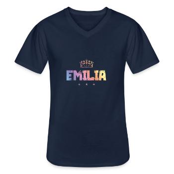 Emilia - Männer-T-Shirt mit V-Ausschnitt - Navy - Vorne - AI Model Male 178 dark (178cm)