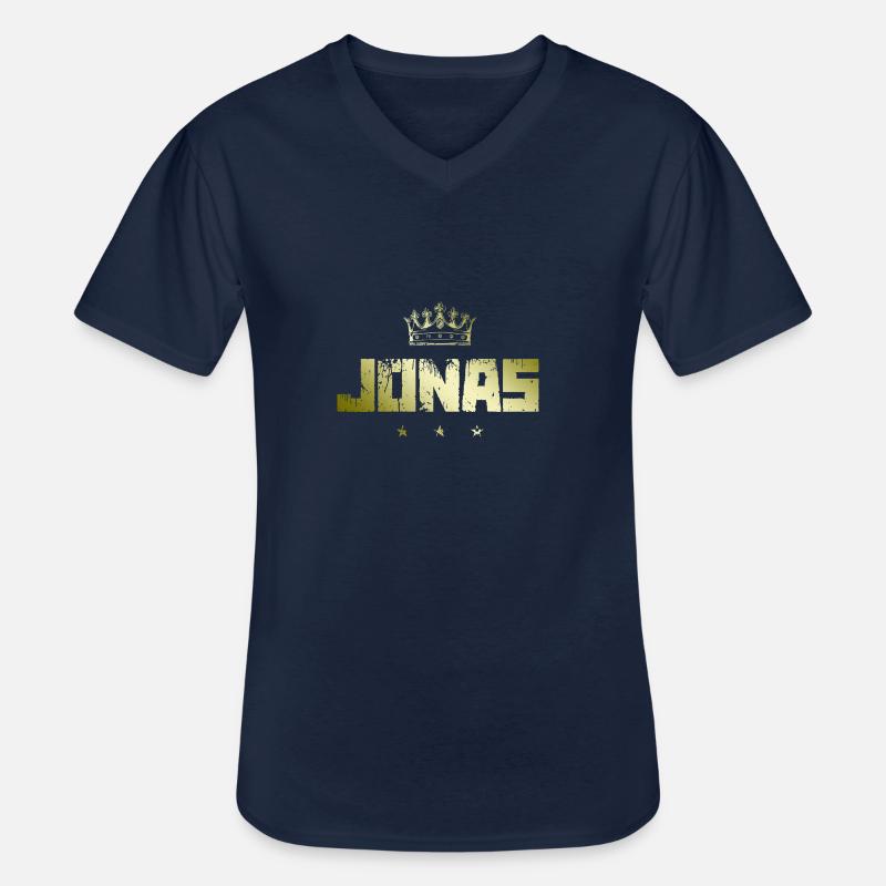 Jonas - Männer-T-Shirt mit V-Ausschnitt - Navy
