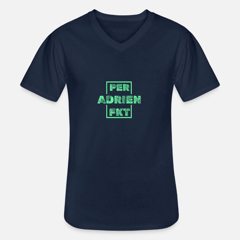 Adrien Adrien - Männer-T-Shirt mit V-Ausschnitt - Navy