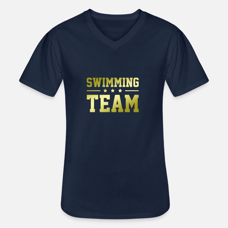Swimming Team - Männer-T-Shirt mit V-Ausschnitt - Navy