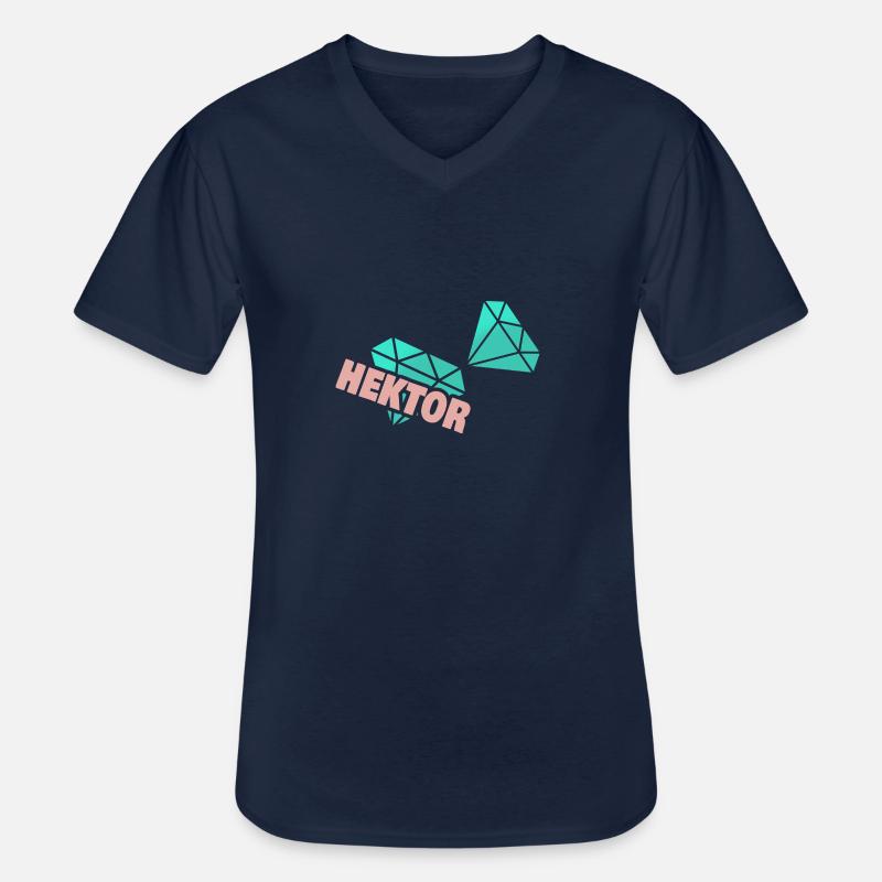 Opa Hektor - Männer-T-Shirt mit V-Ausschnitt - Navy