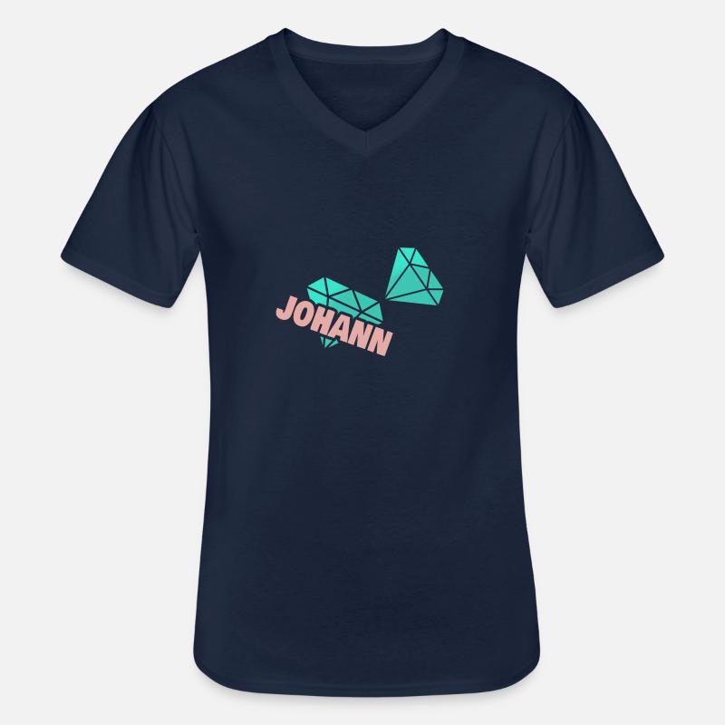 Opa Johann - Männer-T-Shirt mit V-Ausschnitt - Navy