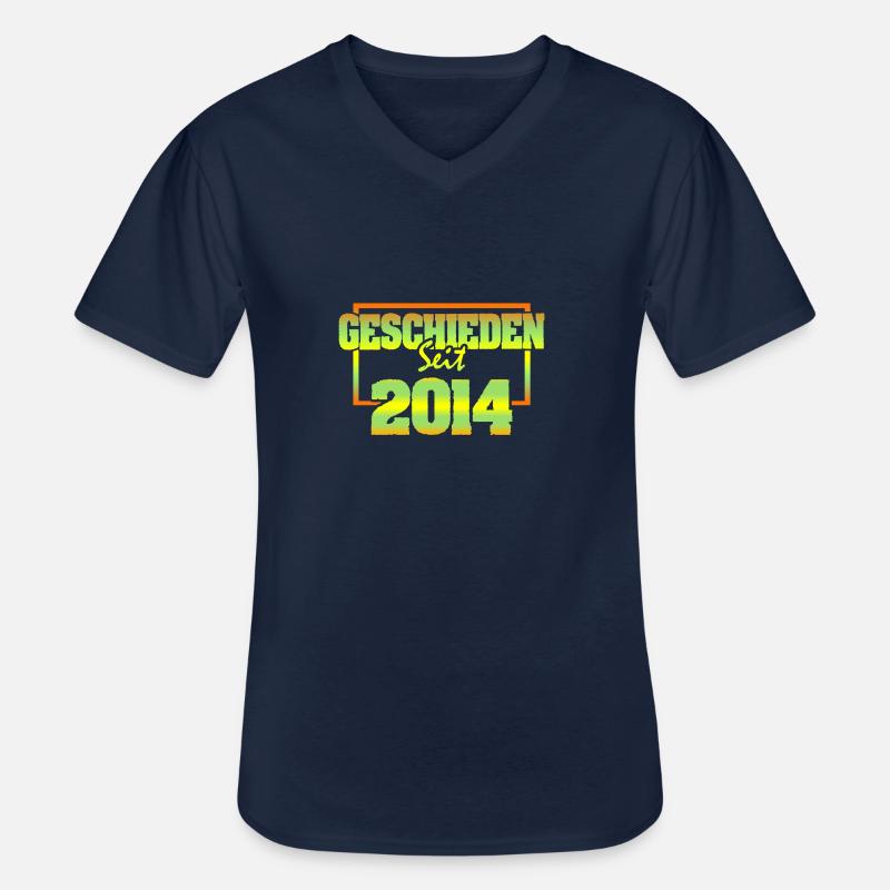Ehefrau 2014 - Männer-T-Shirt mit V-Ausschnitt - Navy