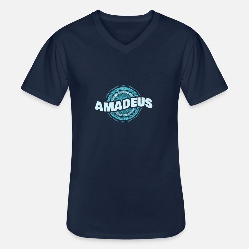 Amadeus als Geschenkidee - Männer-T-Shirt mit V-Ausschnitt - Navy