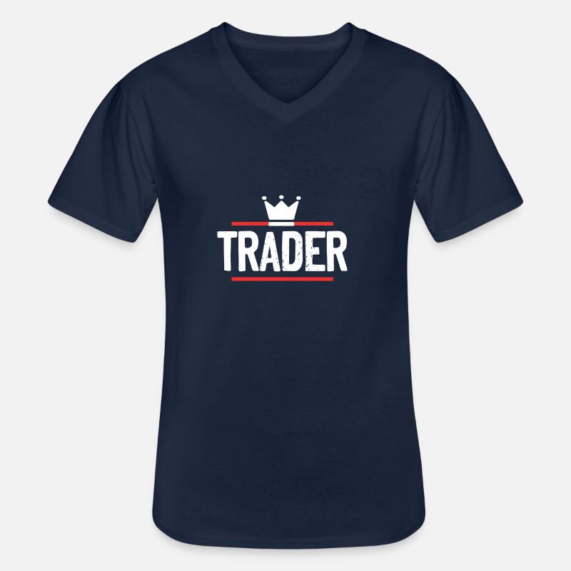 Trader Beruf - Männer-T-Shirt mit V-Ausschnitt - Navy