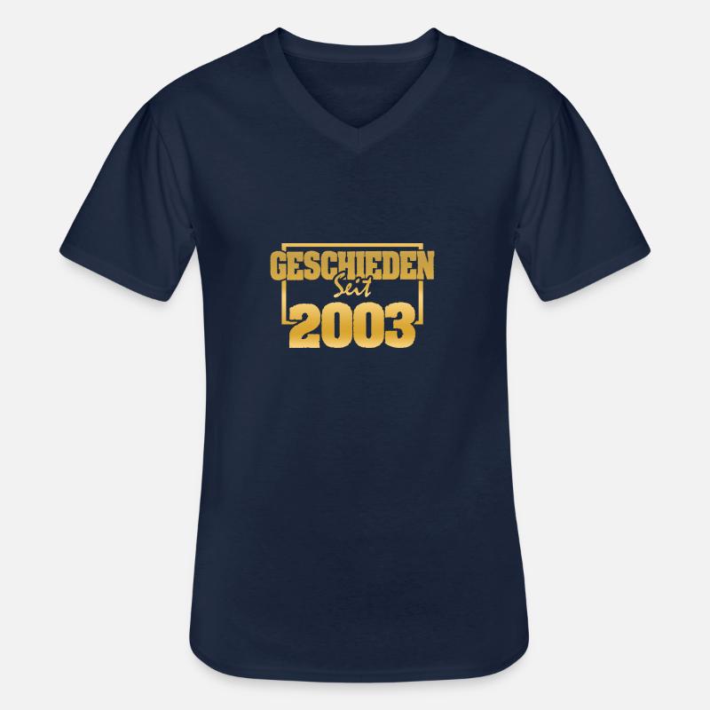 2003 - Männer-T-Shirt mit V-Ausschnitt - Navy