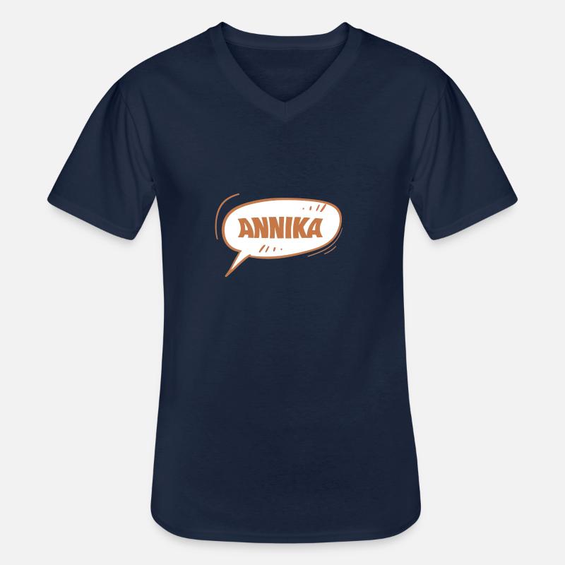 Annika - Männer-T-Shirt mit V-Ausschnitt - Navy