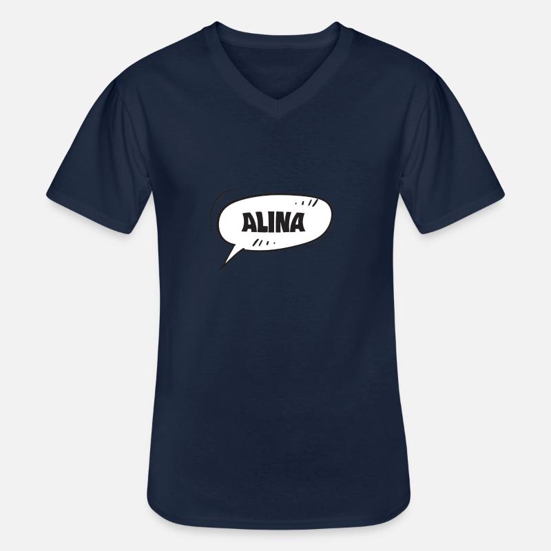 Alina - Männer-T-Shirt mit V-Ausschnitt - Navy