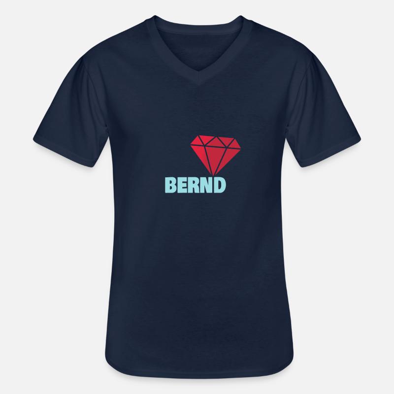 Edel Bernd - Männer-T-Shirt mit V-Ausschnitt - Navy