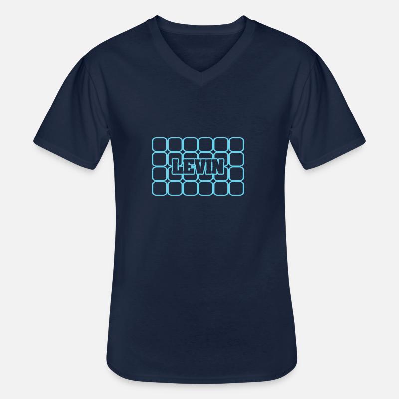 Männername Levin - Männer-T-Shirt mit V-Ausschnitt - Navy