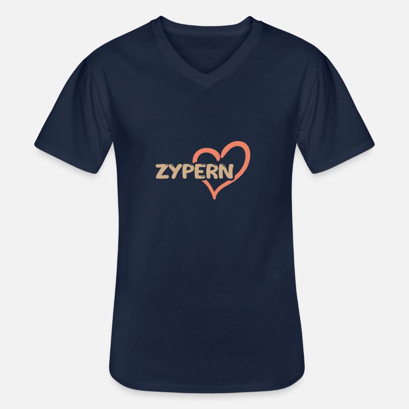 Zypern als Zypern - Männer-T-Shirt mit V-Ausschnitt - Navy