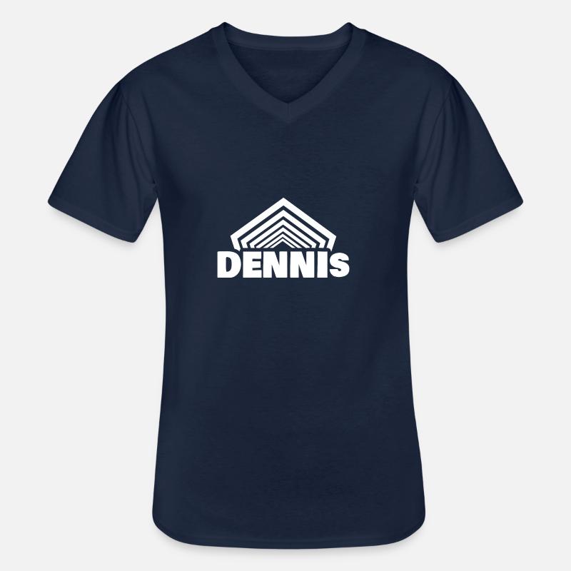 Dennis - Männer-T-Shirt mit V-Ausschnitt - Navy