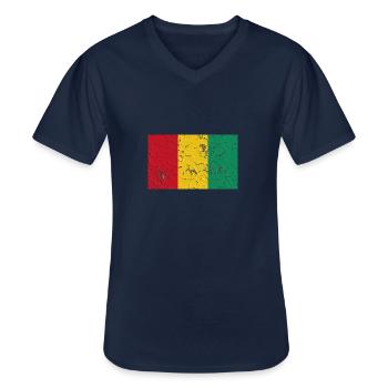 Guinée - T-shirt col V Homme - marine - Devant - AI Model Male 178 dark (178cm)