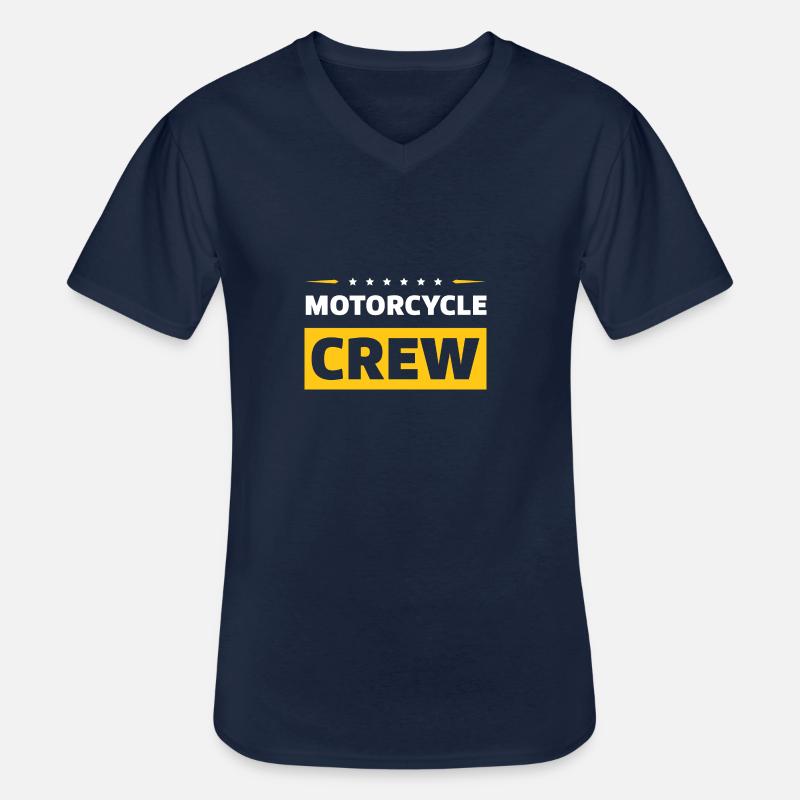Motorcycle Crew - Männer-T-Shirt mit V-Ausschnitt - Navy