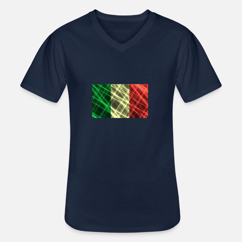 Italien - Männer-T-Shirt mit V-Ausschnitt - Navy