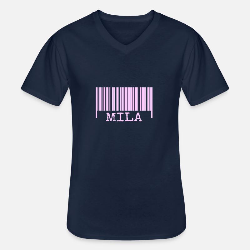 Mila Mila - Männer-T-Shirt mit V-Ausschnitt - Navy
