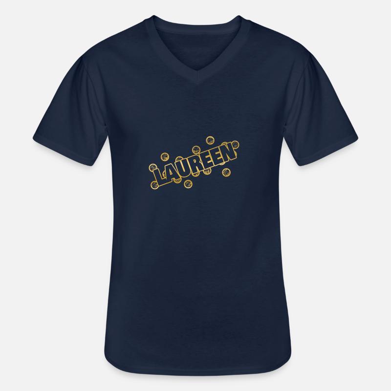 Name Laureen - Männer-T-Shirt mit V-Ausschnitt - Navy