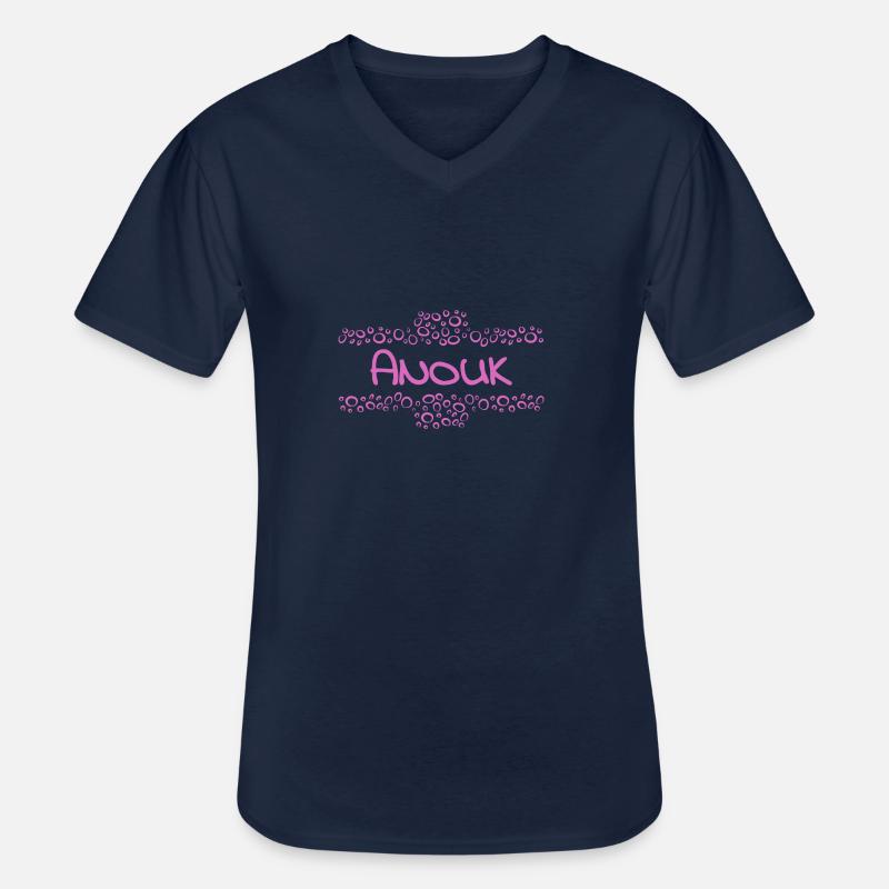 Anouk als Vorname - Männer-T-Shirt mit V-Ausschnitt - Navy