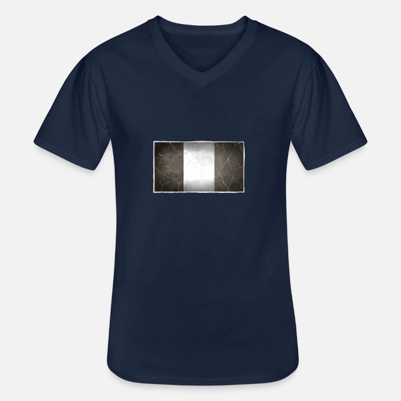 Frankreich - Männer-T-Shirt mit V-Ausschnitt - Navy