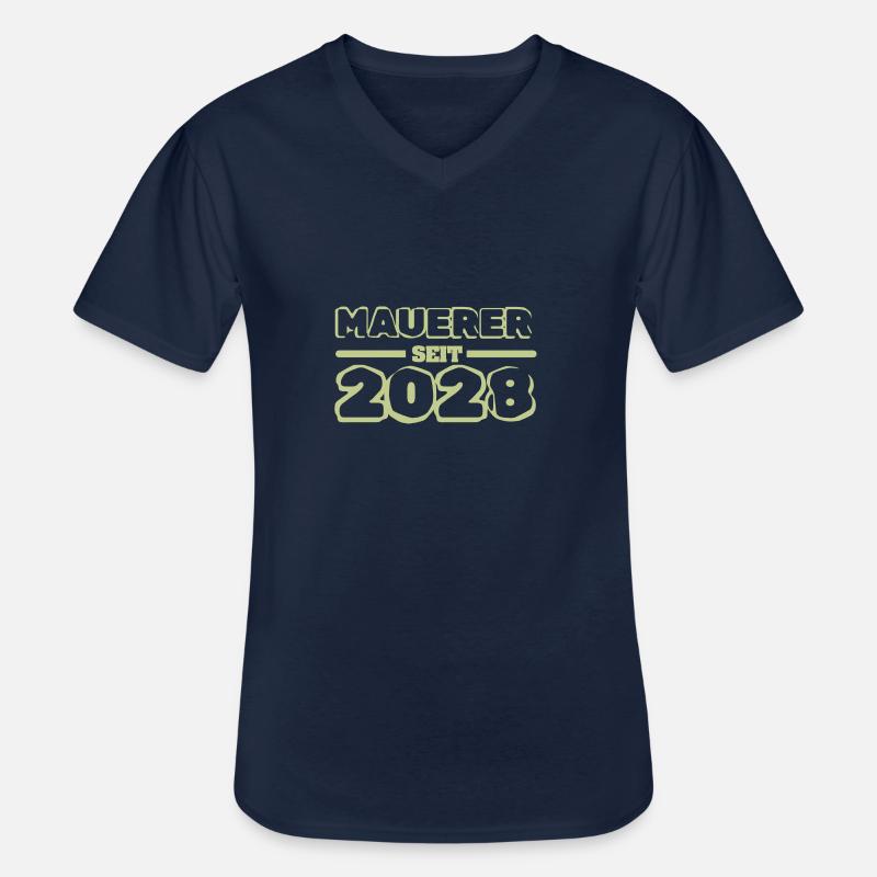 2028 - Männer-T-Shirt mit V-Ausschnitt - Navy