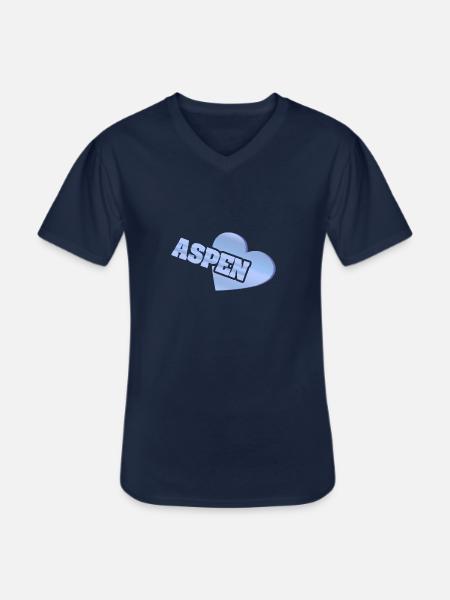 Love Aspen - Men's V-Neck T-Shirt - navy