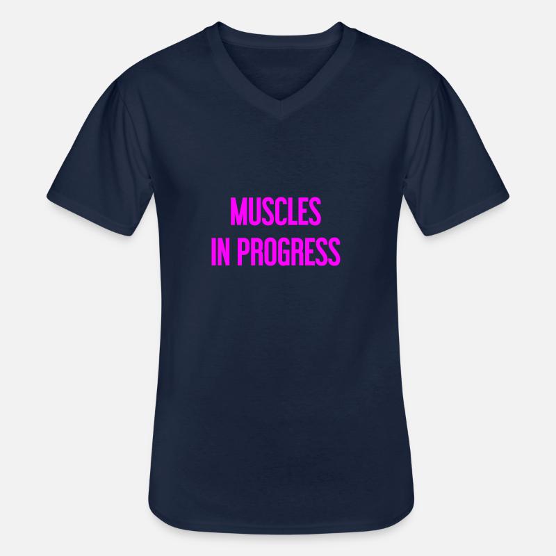 Muscles in Progress - Männer-T-Shirt mit V-Ausschnitt - Navy