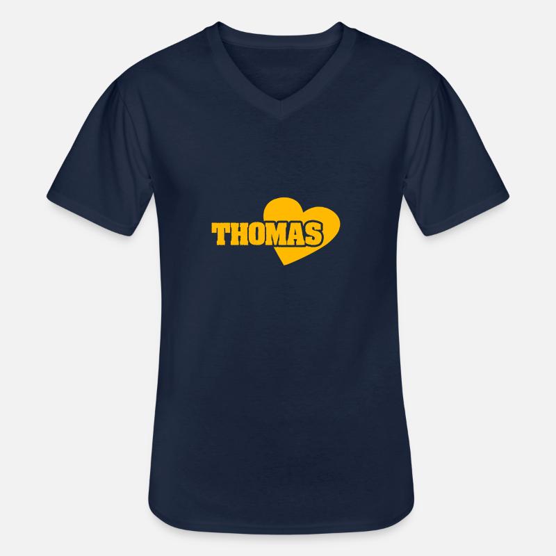 Thomas als Gold - Männer-T-Shirt mit V-Ausschnitt - Navy