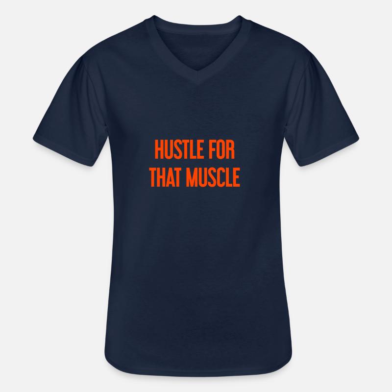 Hustle For That Muscle - Männer-T-Shirt mit V-Ausschnitt - Navy