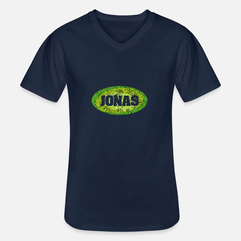 Jonas - Männer-T-Shirt mit V-Ausschnitt - Navy