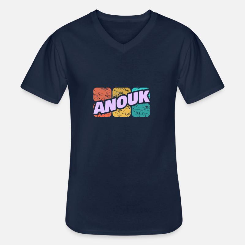 Anouk Anouk - Männer-T-Shirt mit V-Ausschnitt - Navy