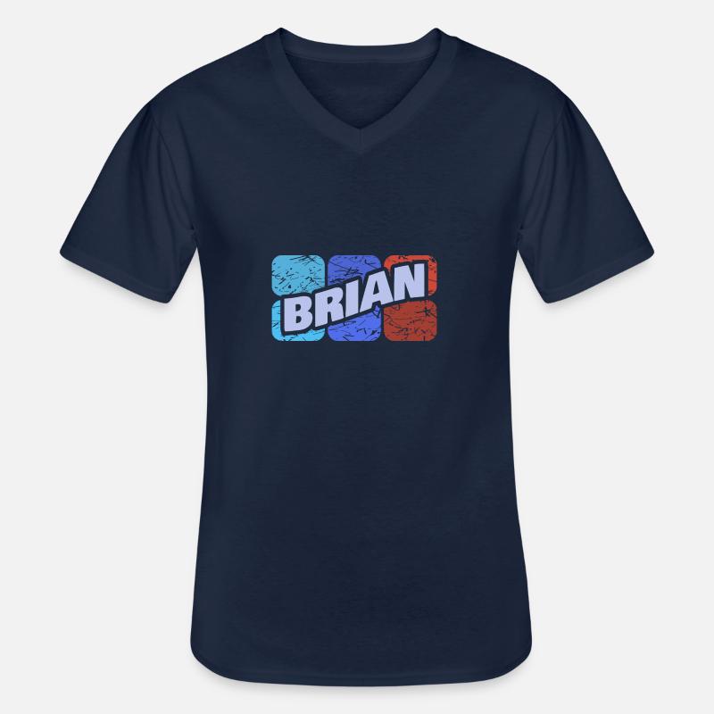 Brian als Brian - Männer-T-Shirt mit V-Ausschnitt - Navy