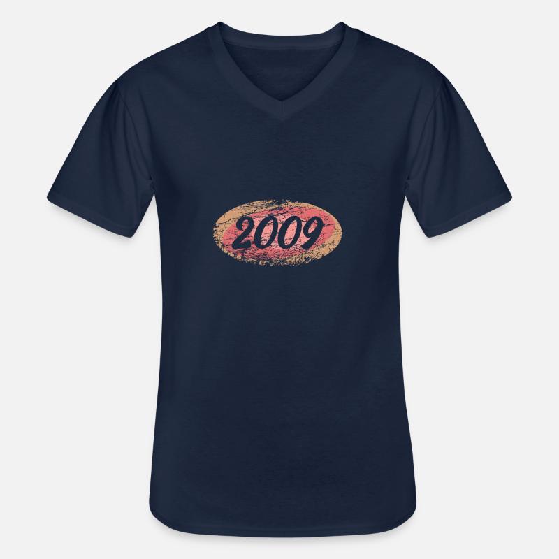 2009 - Männer-T-Shirt mit V-Ausschnitt - Navy