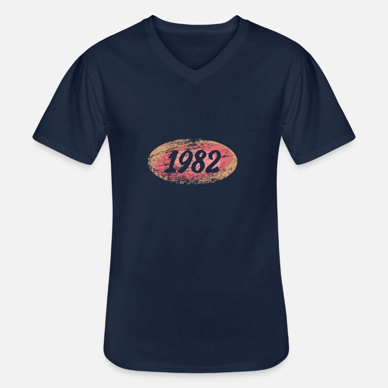 1982 - Männer-T-Shirt mit V-Ausschnitt - Navy