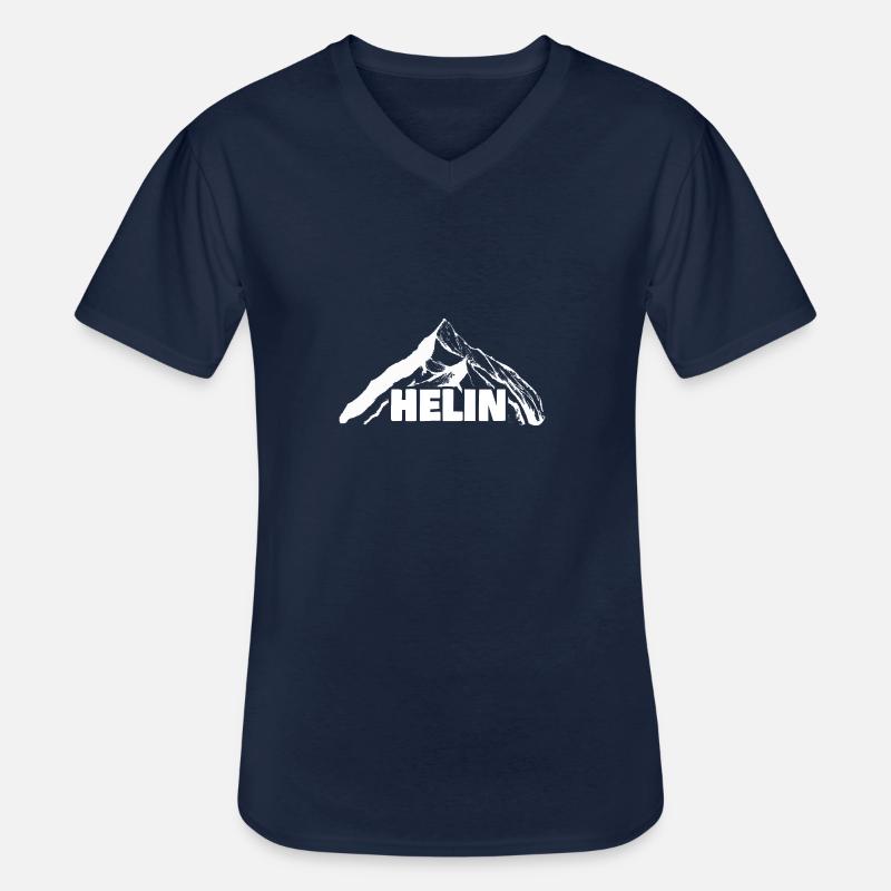 Helin als Klettern - Männer-T-Shirt mit V-Ausschnitt - Navy