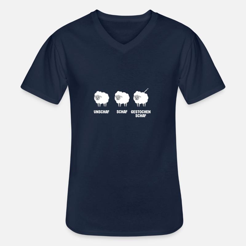 Unschaf Schaf gestochen Schaf - Männer-T-Shirt mit V-Ausschnitt - Navy