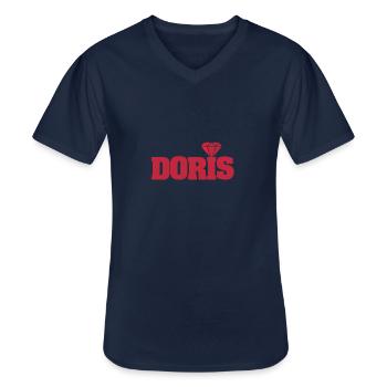 First name Doris - Men's V-Neck T-Shirt - navy - Front - AI Model Male 178 dark (178cm)