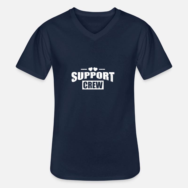 Support Crew Herz - Männer-T-Shirt mit V-Ausschnitt - Navy
