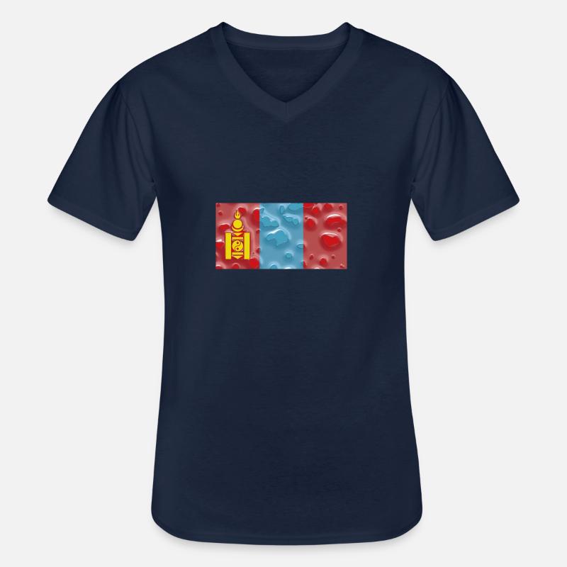 Mongolei - Männer-T-Shirt mit V-Ausschnitt - Navy