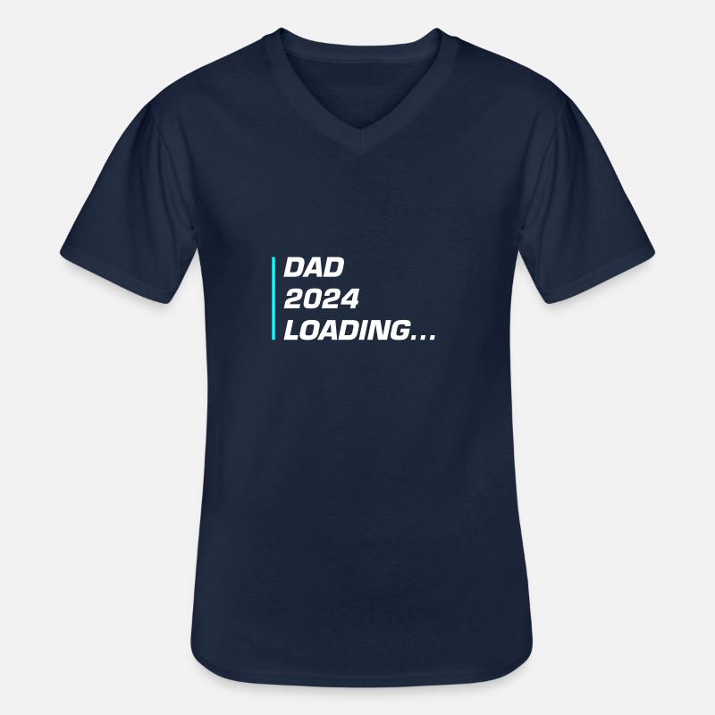 Dad 2024 Loading Papa - Männer-T-Shirt mit V-Ausschnitt - Navy
