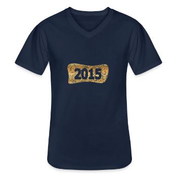 Lingot d’or 2015 - T-shirt col V Homme - marine - Devant - AI Model Male 178 dark (178cm)