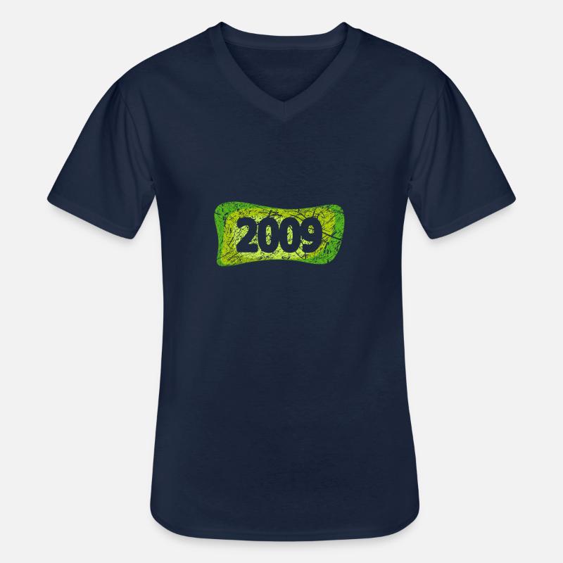 2009 - Männer-T-Shirt mit V-Ausschnitt - Navy