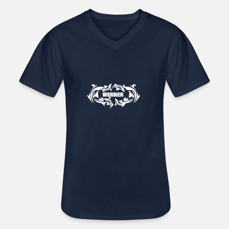 Name Werner - Männer-T-Shirt mit V-Ausschnitt - Navy